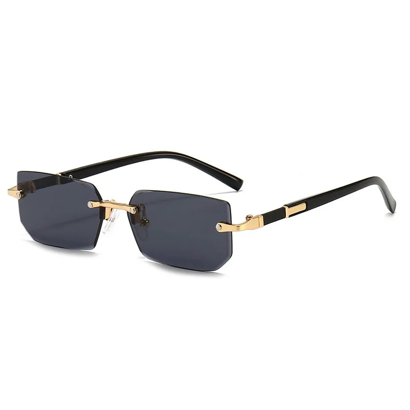 Rimless Rectangle Sunglasses – Fashionable Shades