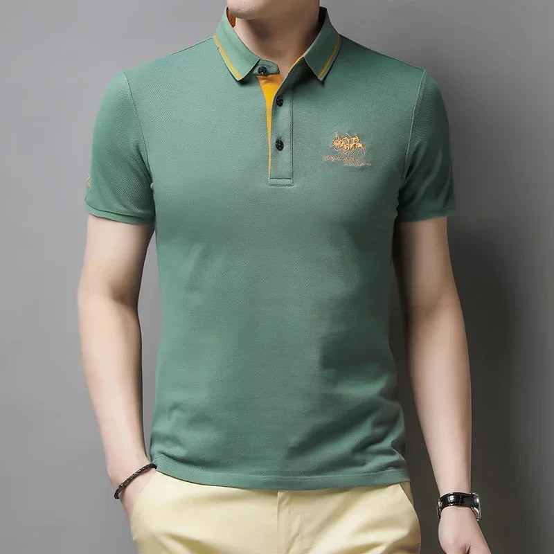 Men’s Embroidered Polo Shirt – Summer Casual