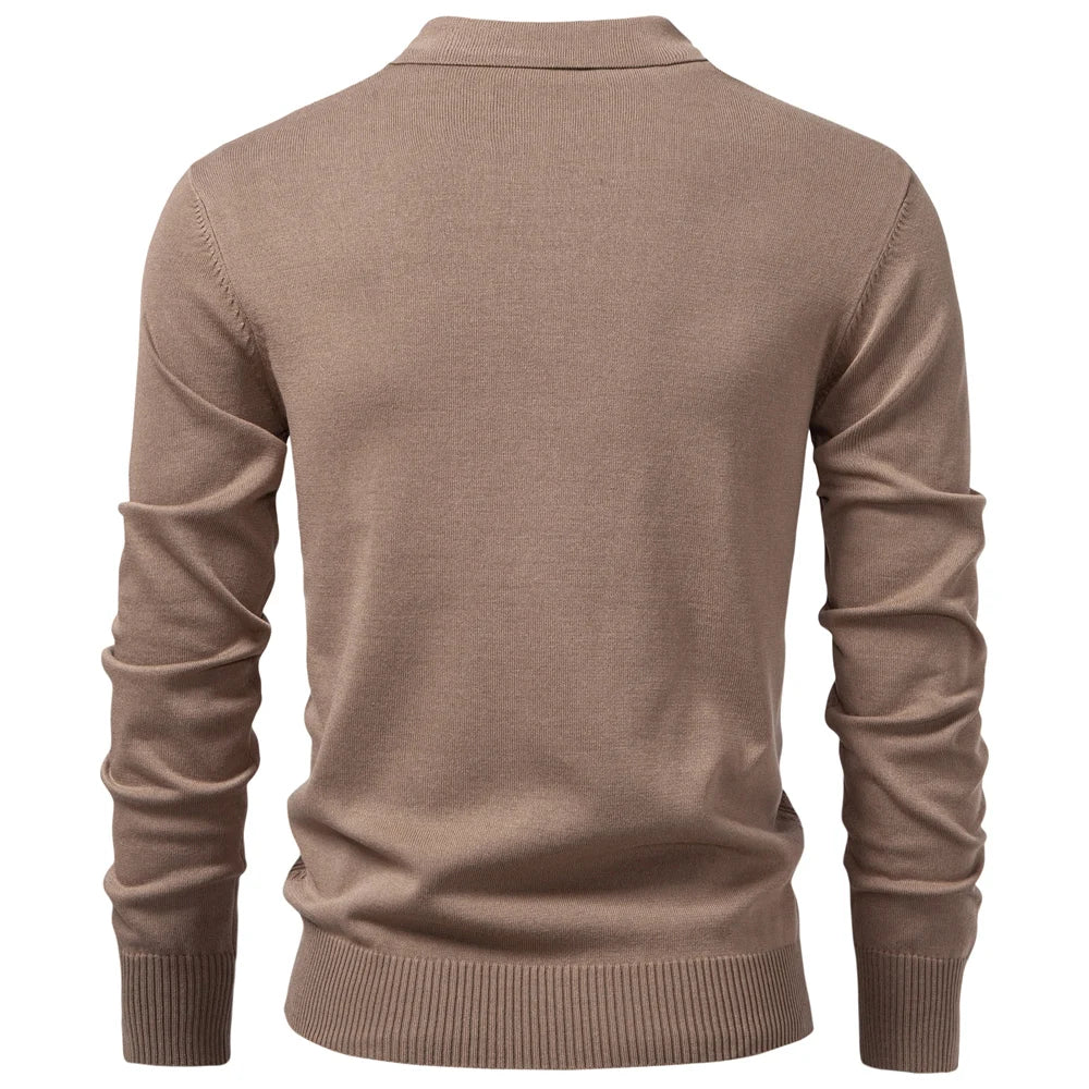 Men’s Sweater AIOPESON Premium – Slim Fit Zip Long Sleeve Luxury Textured Fabric