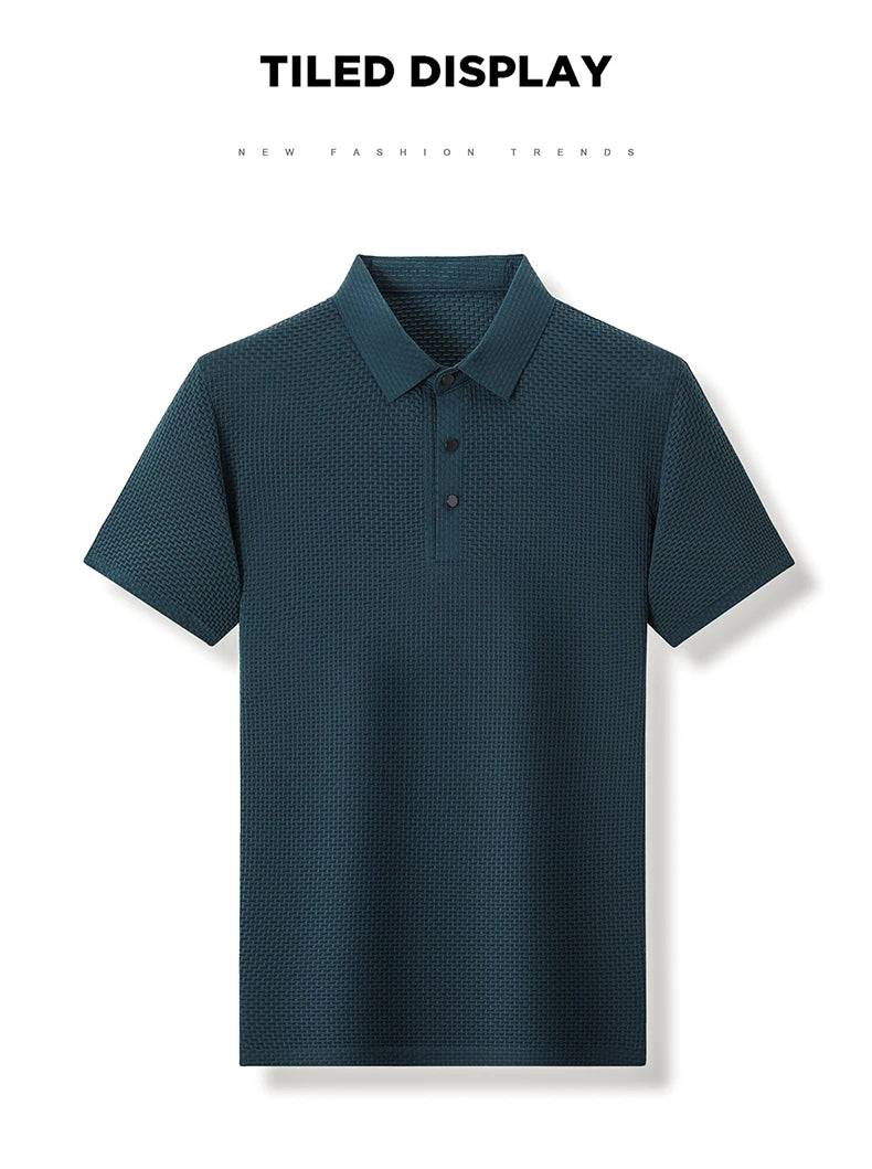 Men’s Ice Silk Polo Shirt – Breathable, Wrinkle-Resistant Summer Top
