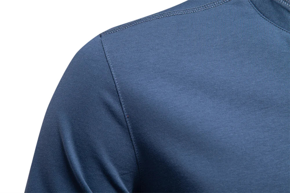 Men’s Long Sleeve Cotton T-Shirt AIOPESON  – Casual Henley Collar Basic Tee